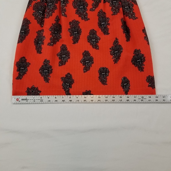 Club Monaco Wool and Silk Mini dress Size 6 Orange Black Like new - Picture 14 of 15